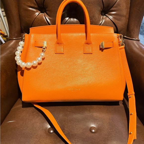 Orange Leather Tote Bag - Picture 9 of 16